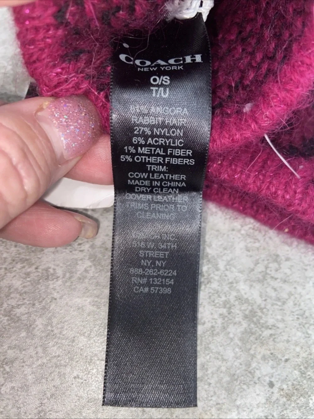 Coach Angora Rabbit Fur Ocelot Touch Gloves NWT
